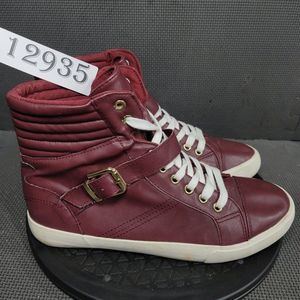 Just Fab Vicenta High Top Shoes Womens Sz 10 Burgundy Sneakers
